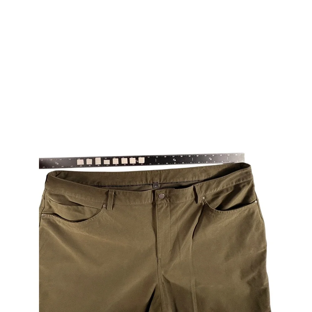 Lululemon Commission Pants Mens 46 Brown Stretch Straight Premium Workwear